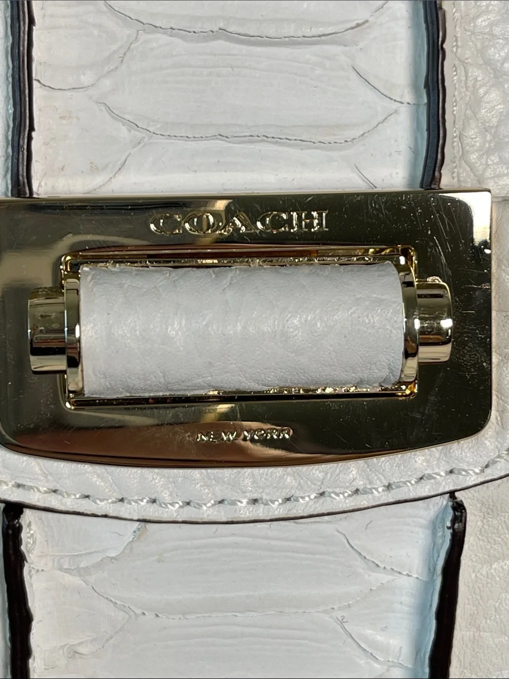 Coach A1420-30103 Madison Mixed Exotic Embossed Leather Satchel Authenticated